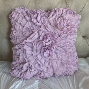 Shabby Chic Jersey Ruffle Square Pillow Lavender